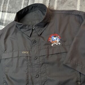 GameGuard Outdoors 1023 Shirt Mens L Black Short Slv Vented *Texas Deer Asso. Em